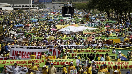 Countrywide protests flood Brazil pushing for President Rousseff"s impeachment - VIDEO